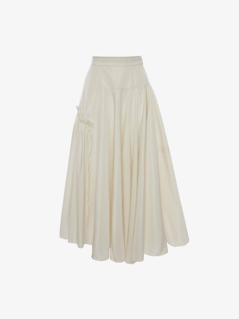 Faldas Alexander McQueen Gathered Asymmetric Midi Mujer - Blancos - Mexico 320-FKLMAB